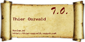 Thier Oszvald névjegykártya
